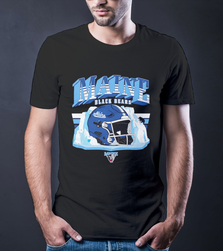 Maine Black Bears Football Helmet NCAA Team Spirit T-Shirt
