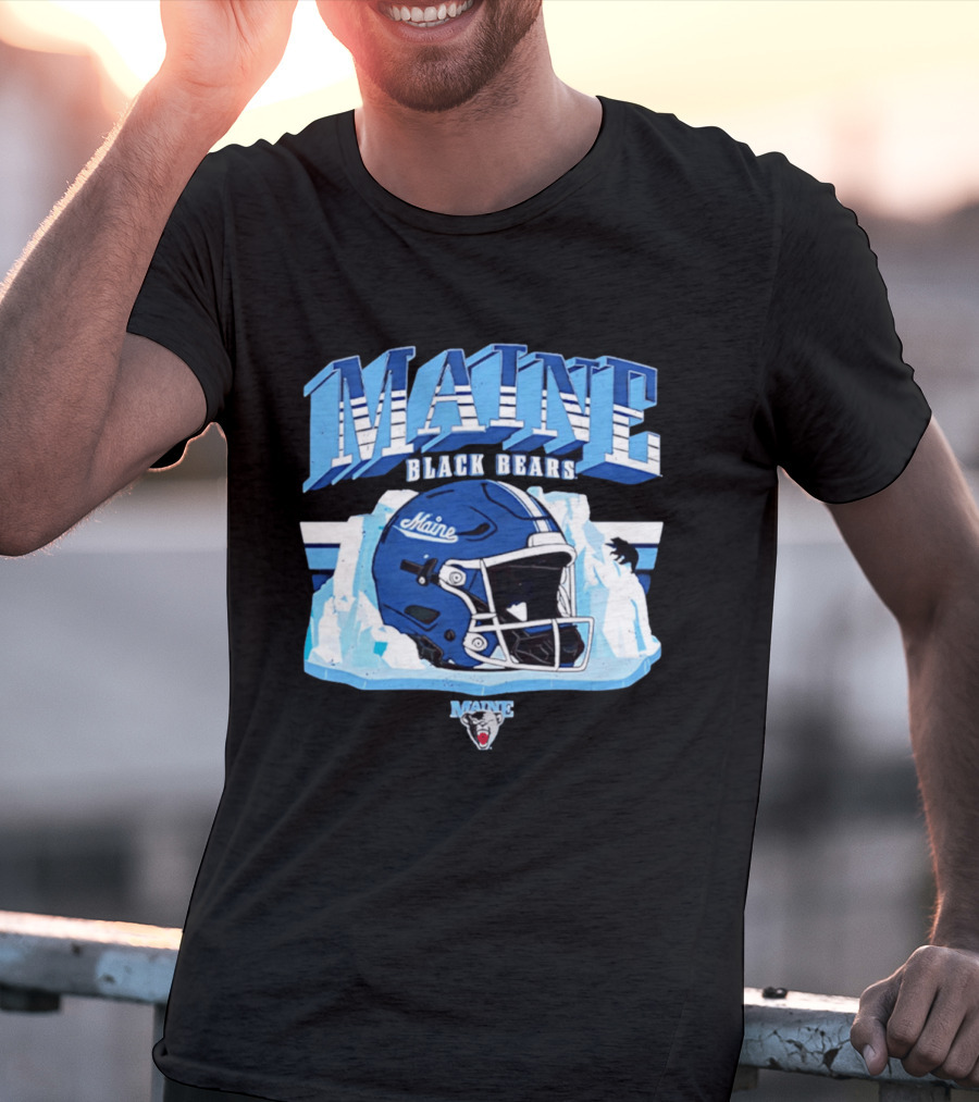 Maine Black Bears Football Helmet NCAA Team Spirit T-Shirt