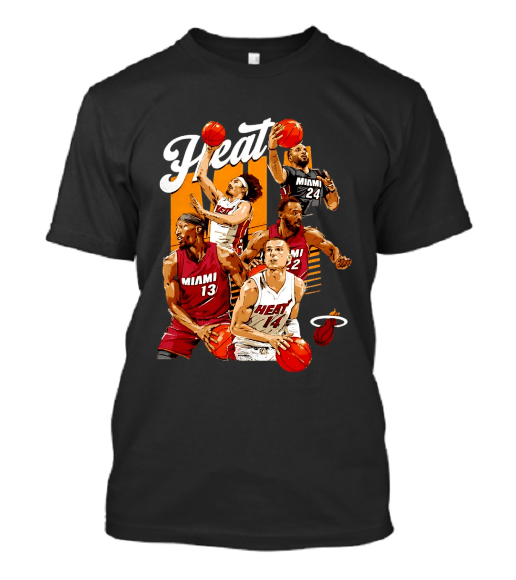 Miami Heat 2026 Starting 5 Basketball Players Miami 13 14 22 24 T-Shirt