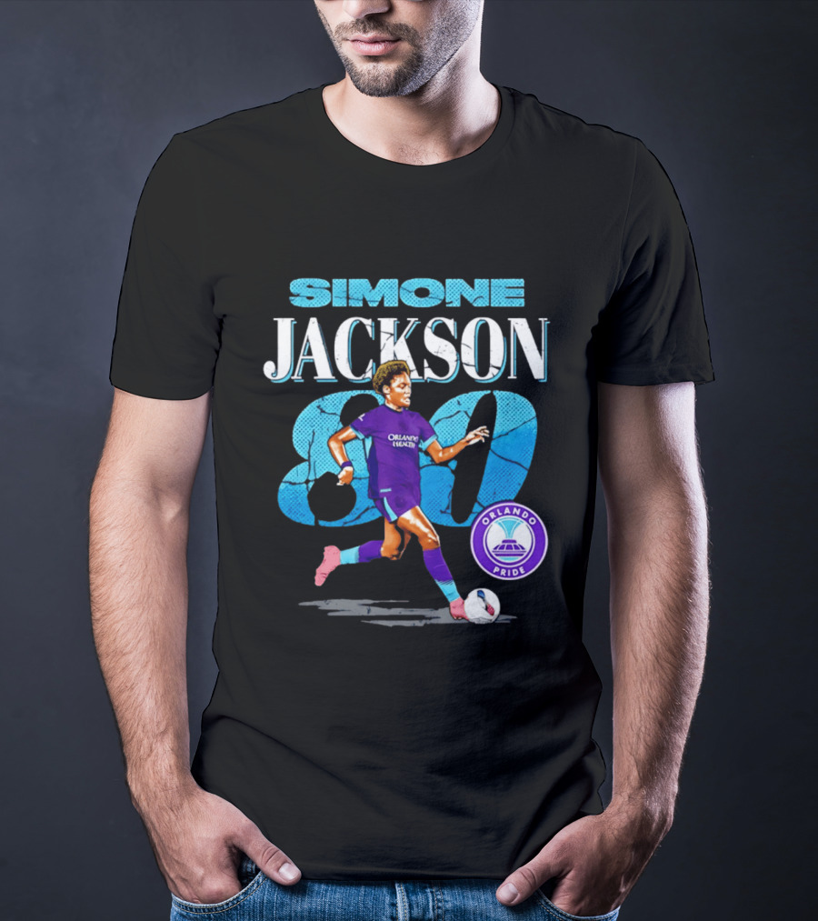 Simone Jackson Orlando Pride 80 Cracked Number Soccer T-Shirt