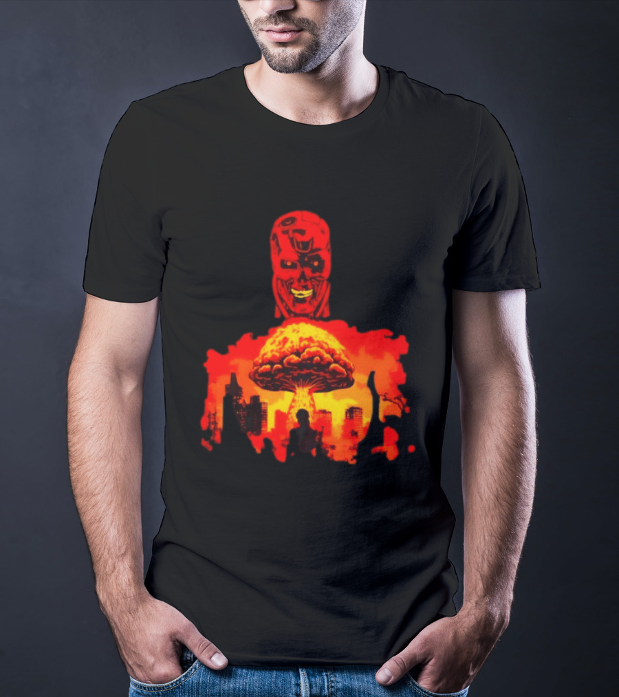 Determined Fate Skull Red Apocalypse Scene T-Shirt