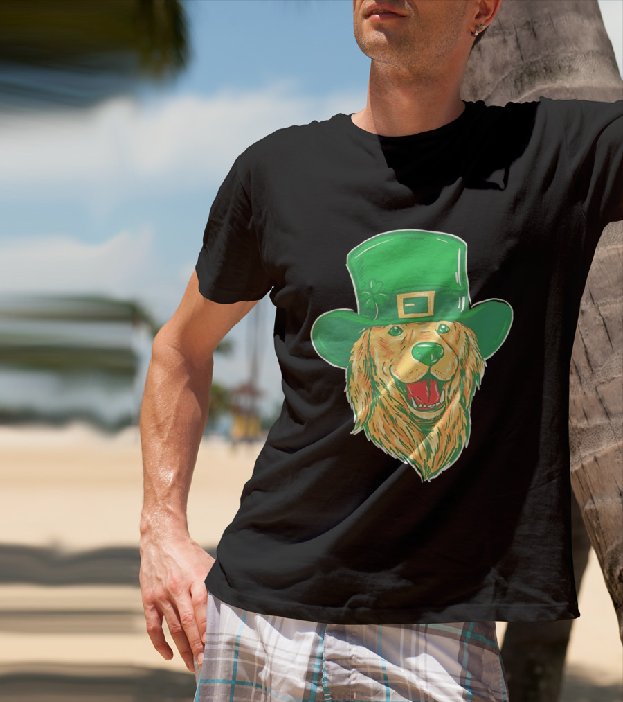 Leprechaun Golden Retriever St. Patrick's Day 2026 Celebration T-Shirt