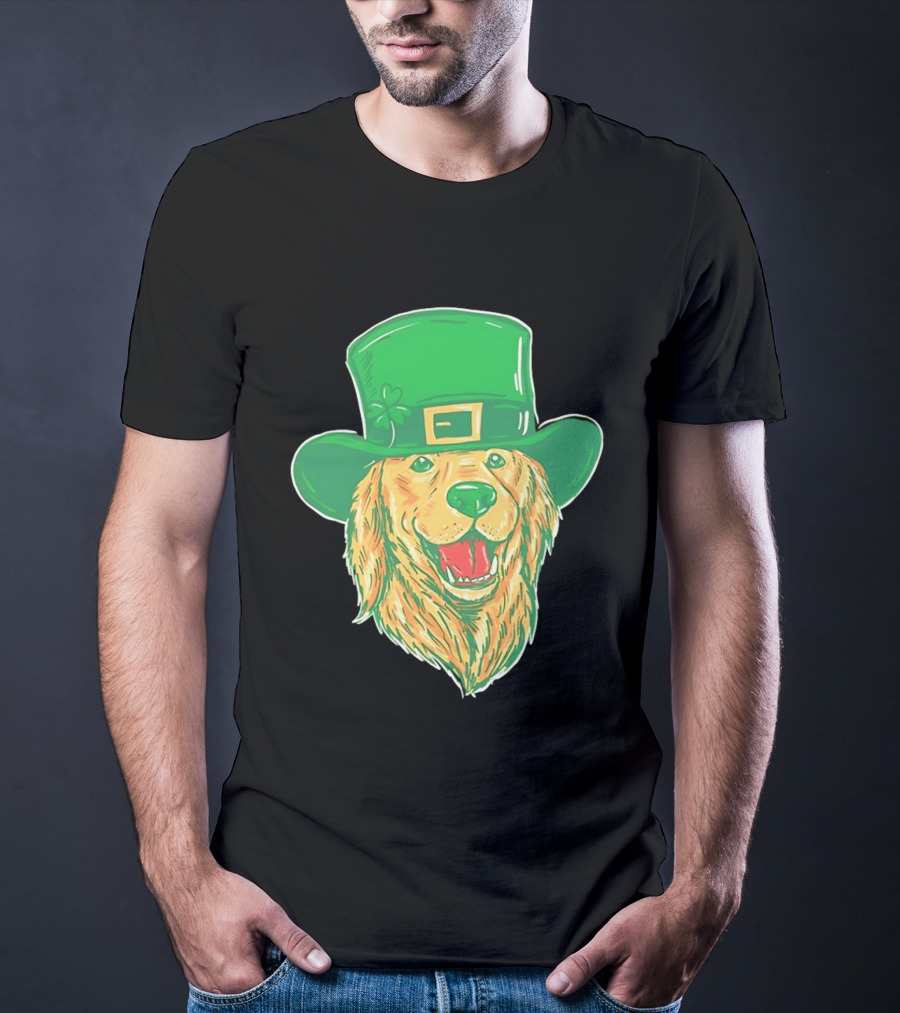 Leprechaun Golden Retriever St. Patrick's Day 2026 Celebration T-Shirt