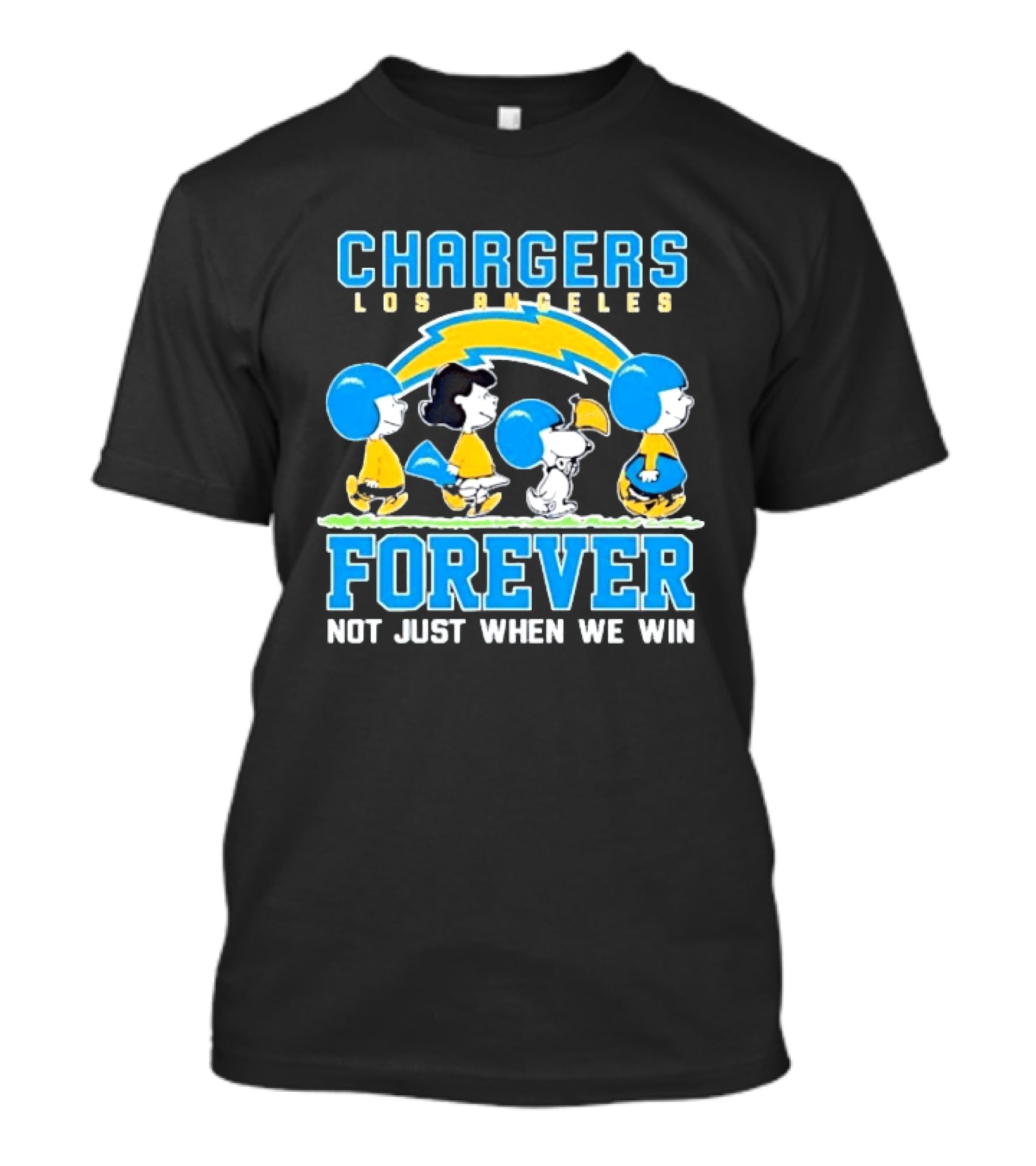 Los Angeles Chargers Peanuts Characters Forever Not Just When We Win T-Shirt