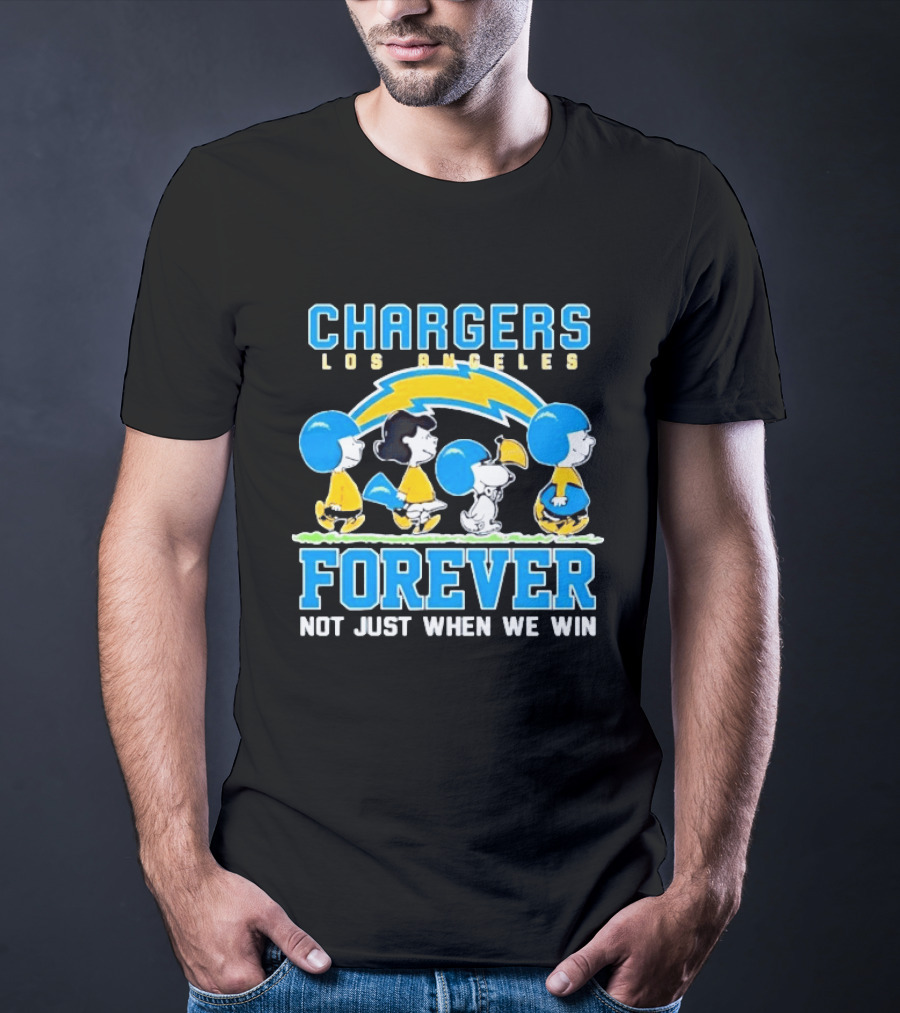 Los Angeles Chargers Peanuts Characters Forever Not Just When We Win T-Shirt