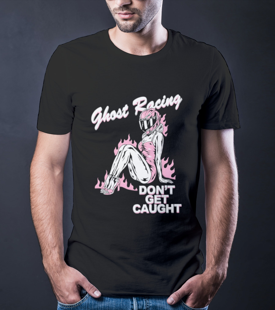 Ghost Racing Don't Get Caught Flaming Helmeted Figure T-Shirt
