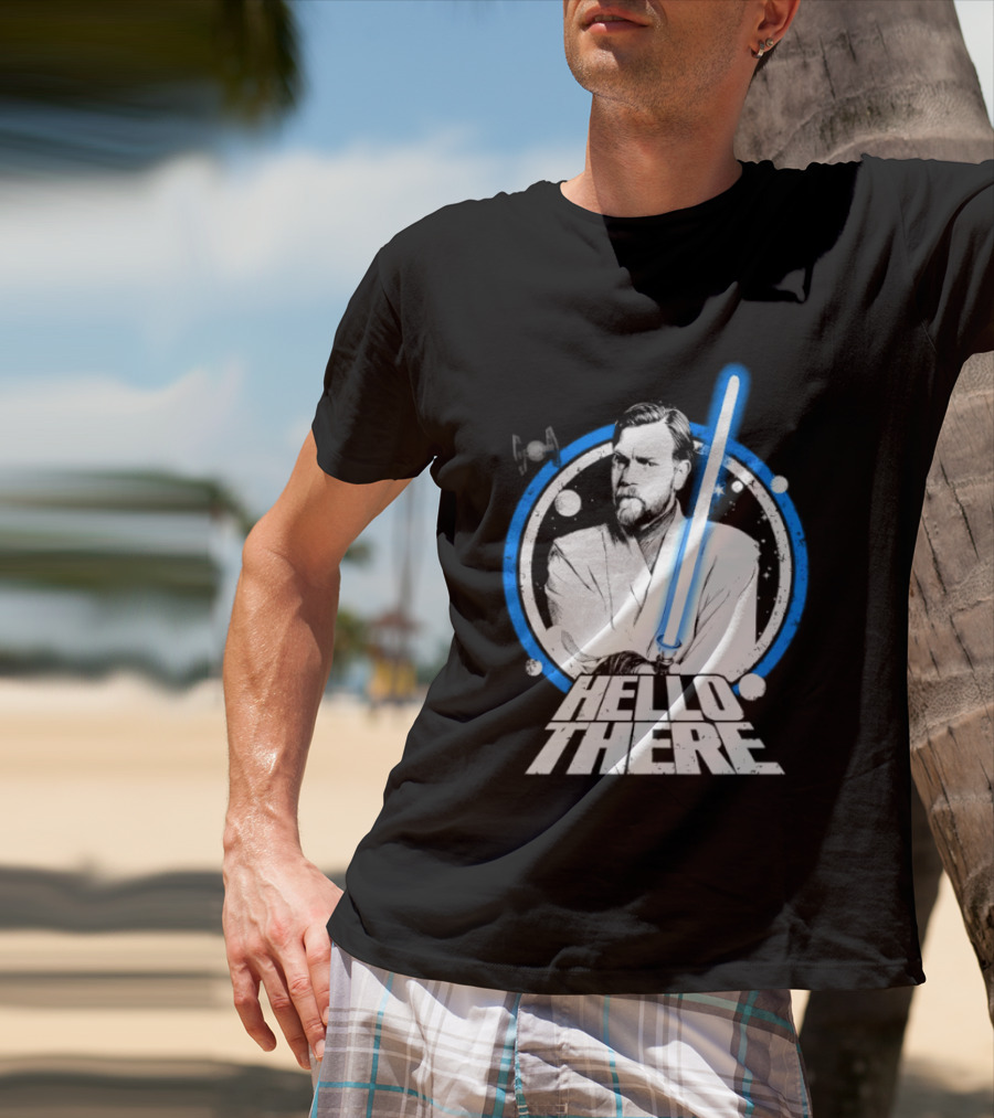 Obi Wan Kenobi Hello There Lightsaber Circle T-Shirt