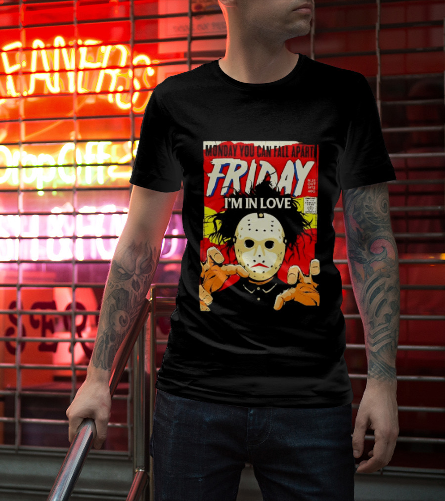 Monday You Can Fall Apart Friday I'm In Love Jason Voorhees Comic T-Shirt