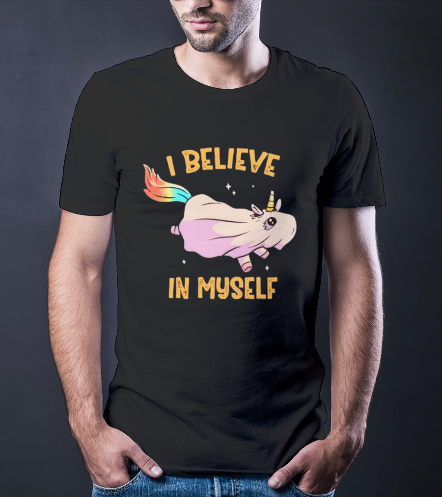 Unicorn I Believe In Myself Floating Rainbow Mane Kawaii T-Shirt