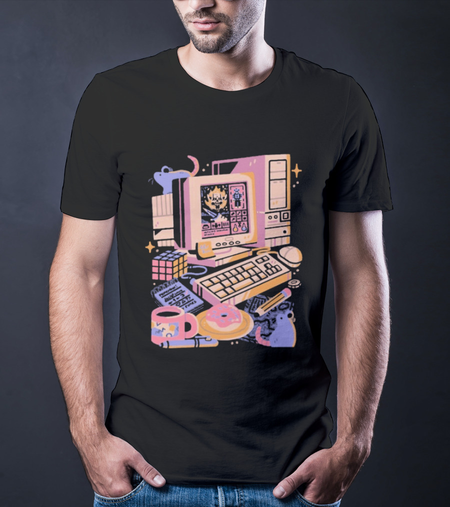 1000 Dead Draculas Computer Mice Retro Gaming Pastel Aesthetic T-Shirt