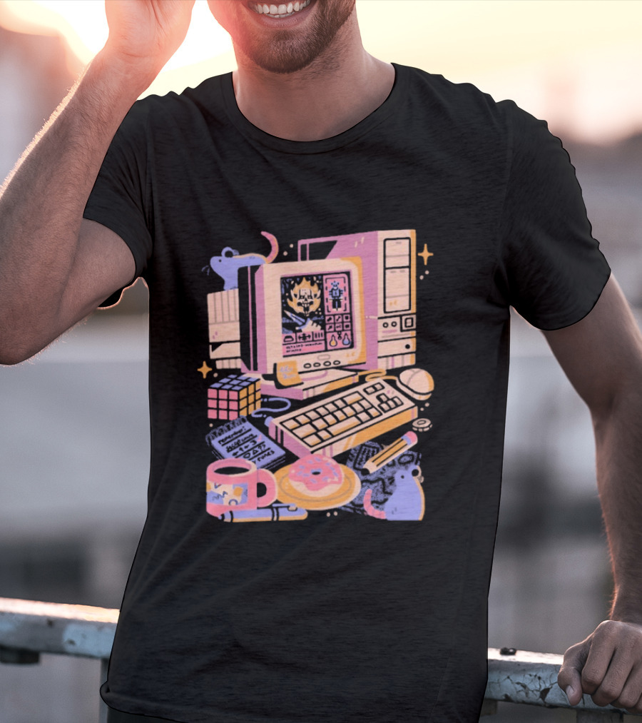 1000 Dead Draculas Computer Mice Retro Gaming Pastel Aesthetic T-Shirt