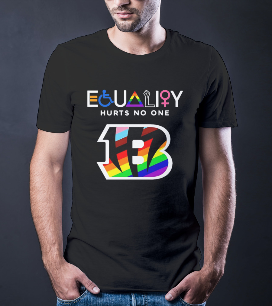 Cincinnati Bengals Equality Symbol Rainbow Hurts No One T-Shirt