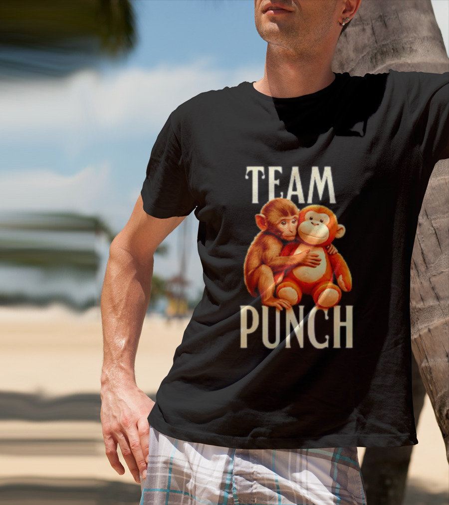 Baby Monkey Team Punch Cartoon T-Shirt