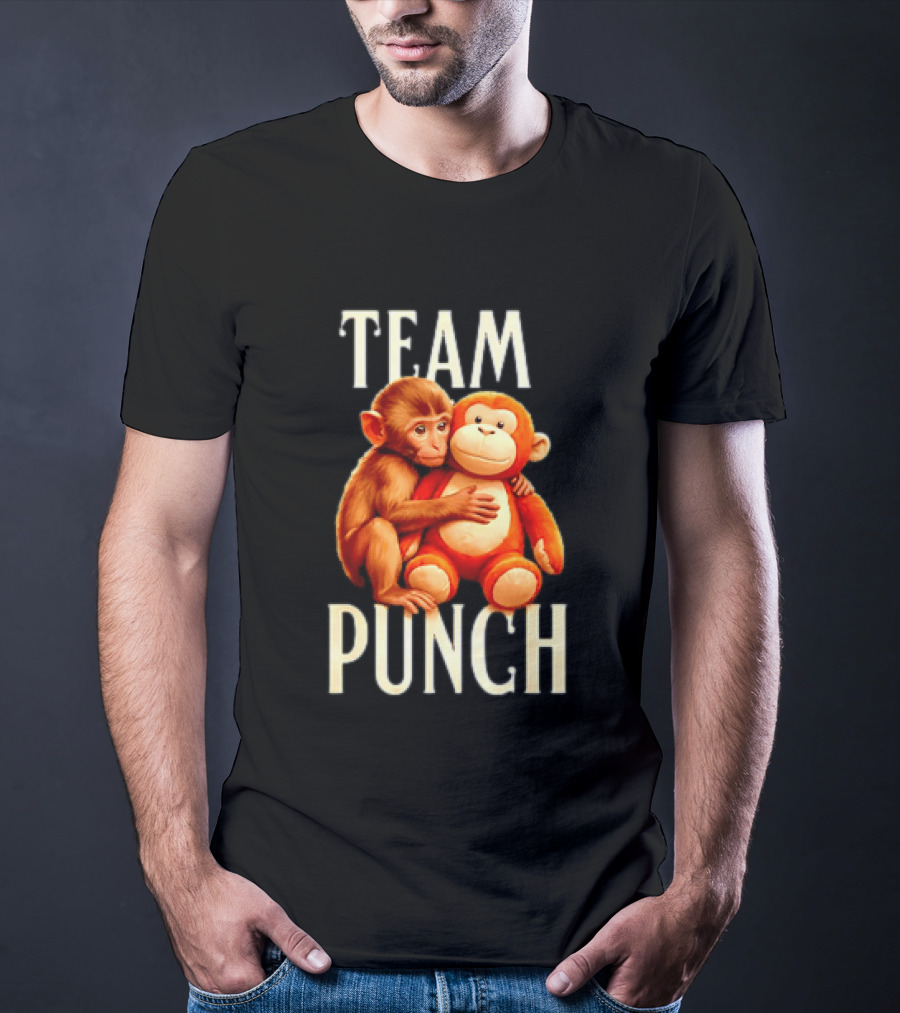 Baby Monkey Team Punch Cartoon T-Shirt