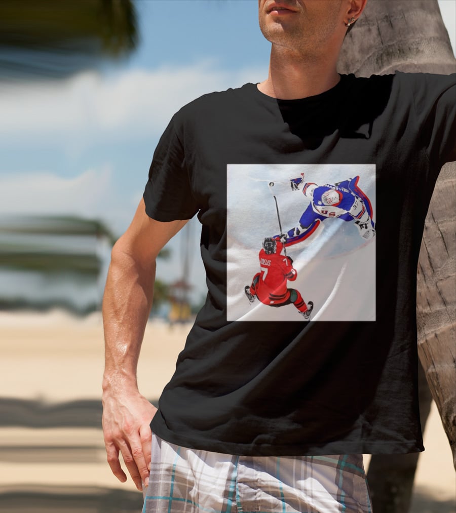 Connor Hellebuyck USA Goalie Save Hockey Match T-Shirt