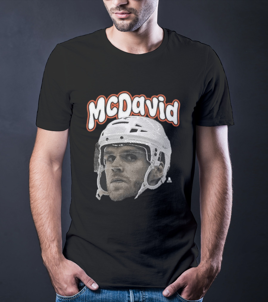 Connor McDavid Edmonton Oilers Hockey Big Face Bold Text NHL Fan T-Shirt