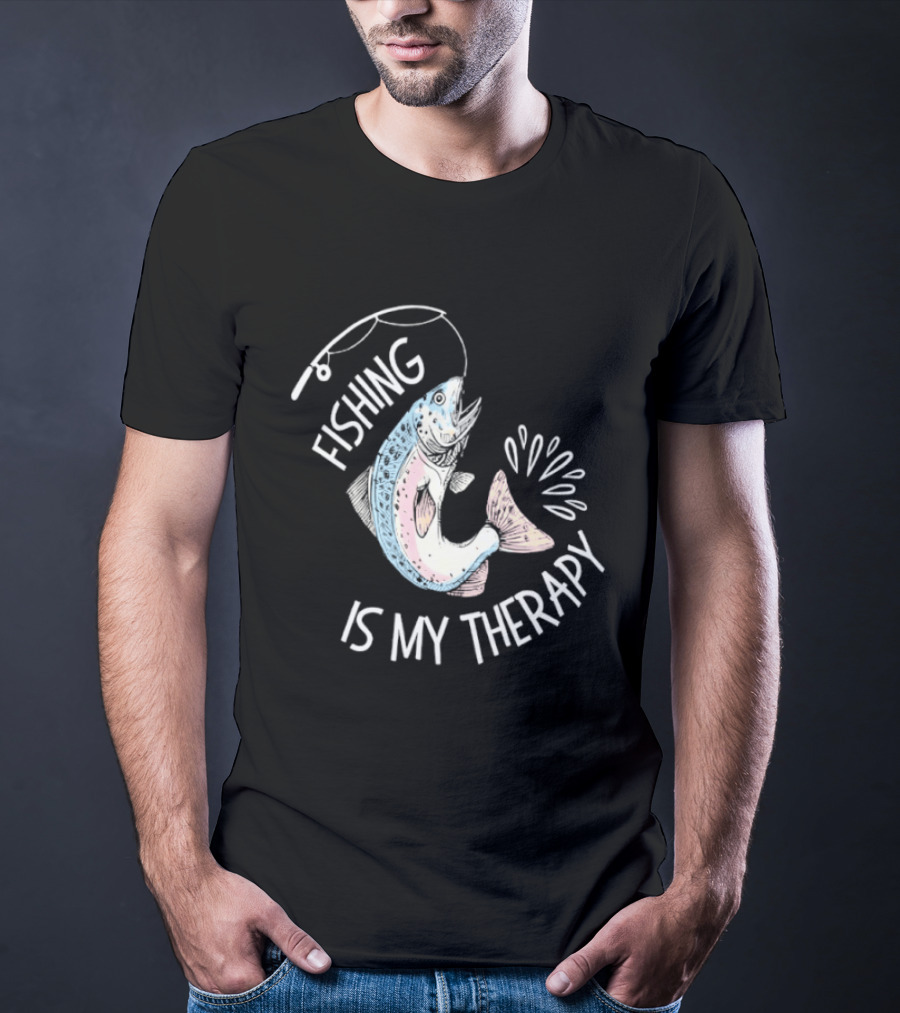 Fishing Is My Therapy Rainbow Trout Splash T-Shirt