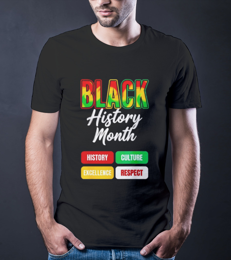 BLACK History Month History Culture Excellence Respect T-Shirt