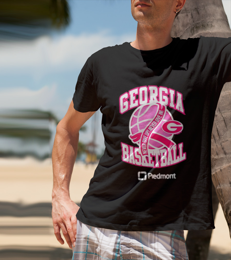 Georgia Bulldogs Never Give Up Never Give In Women's Basketball T-Shirt