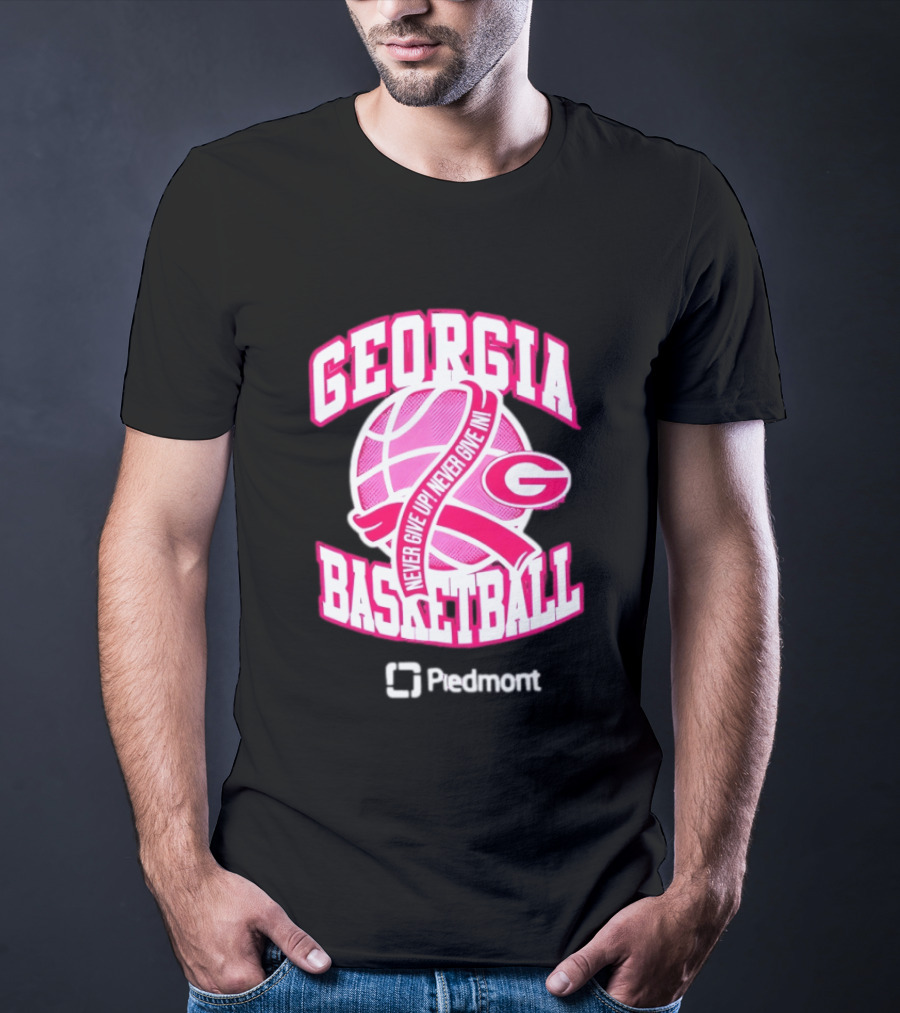 Georgia Bulldogs Never Give Up Never Give In Women's Basketball T-Shirt