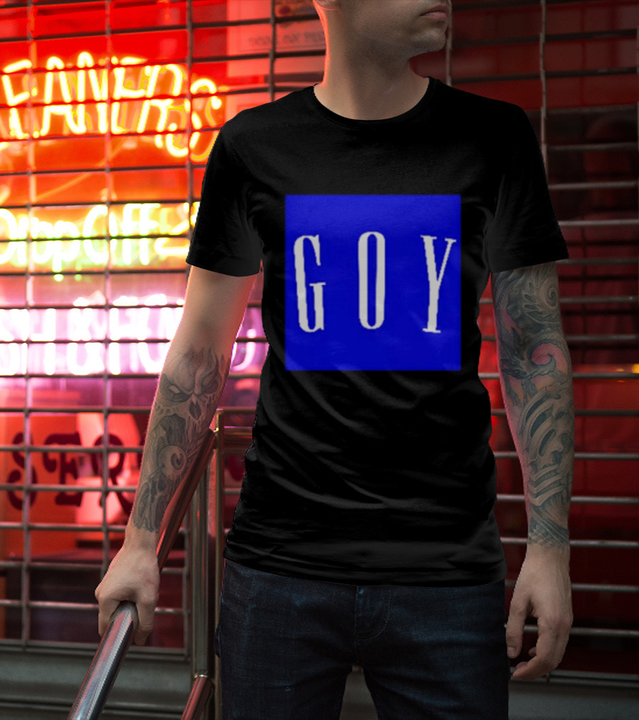 GOY Blue Bold Text Minimalist T-Shirt