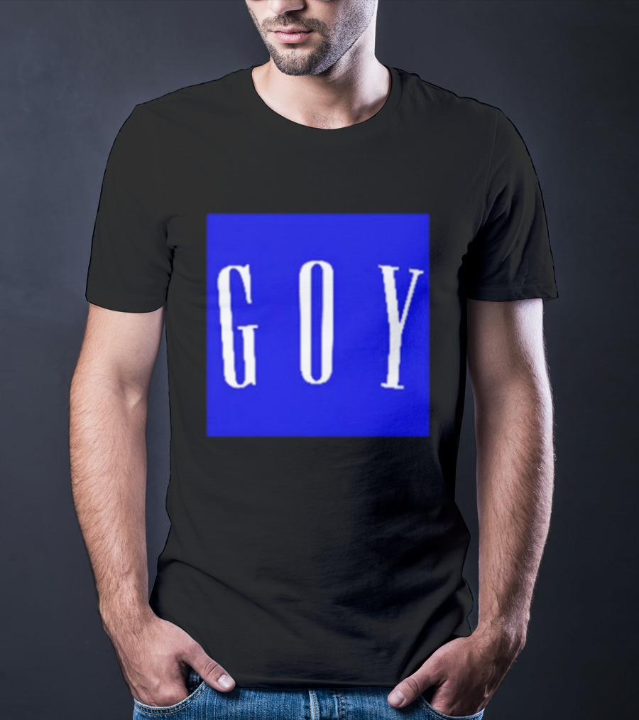 GOY Blue Bold Text Minimalist T-Shirt