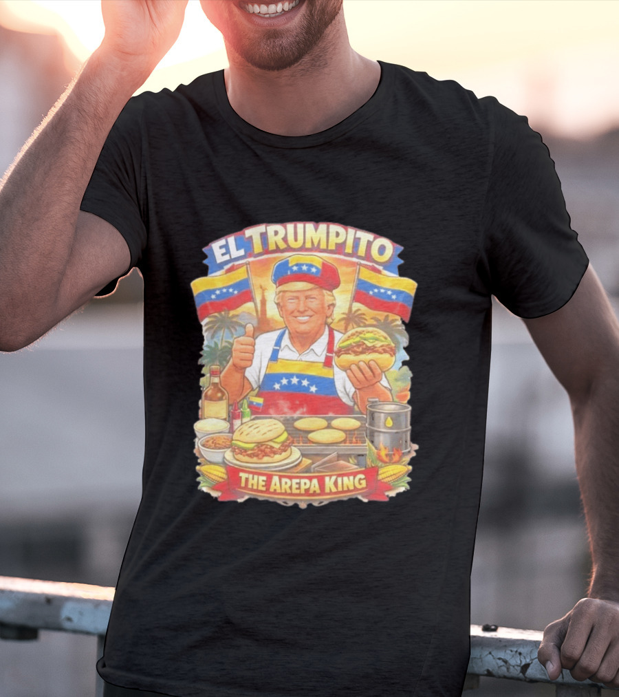 El Trumpito The Arepa King Venezuela Flag BBQ Cooking Image T-Shirt