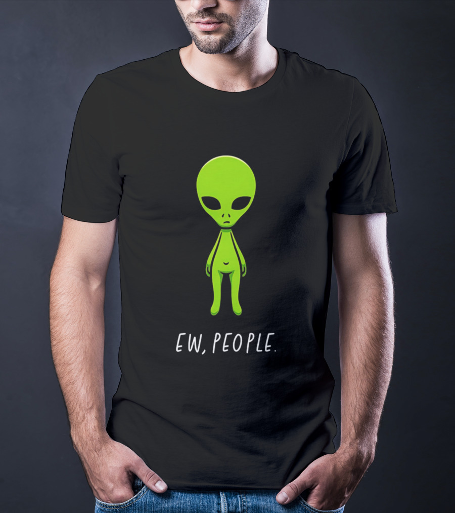 Ew People Green Alien Saucer Eyed T-Shirt