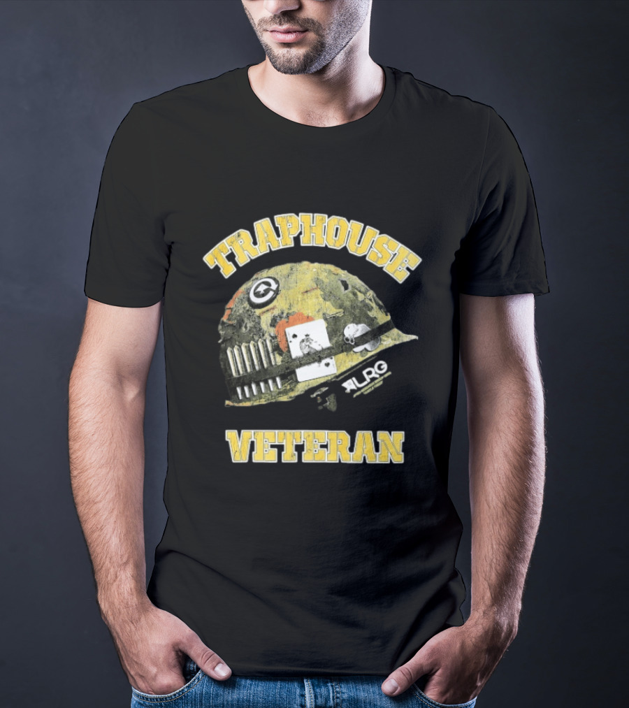 Traphouse Veteran LRG Military Helmet Playing Card Bullet T-Shirt
