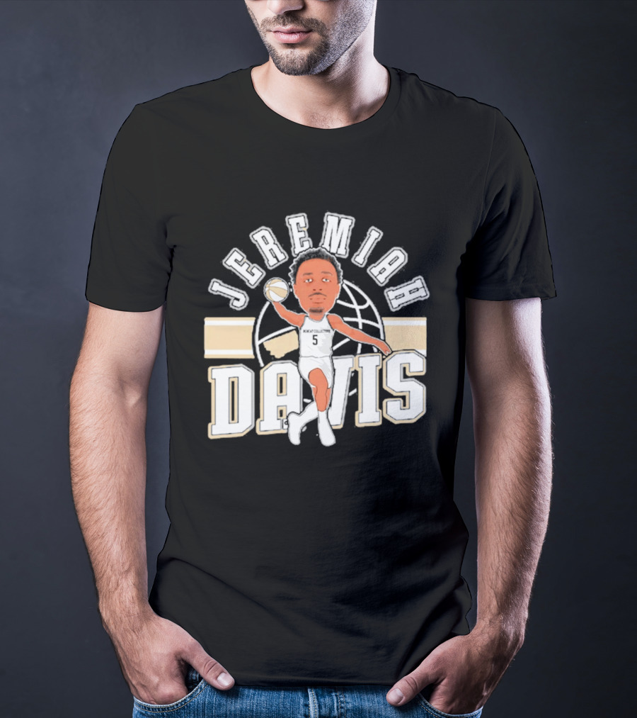 Jeremiah Davis Basketball Caricature Montana State Bobcats '26 T-Shirt