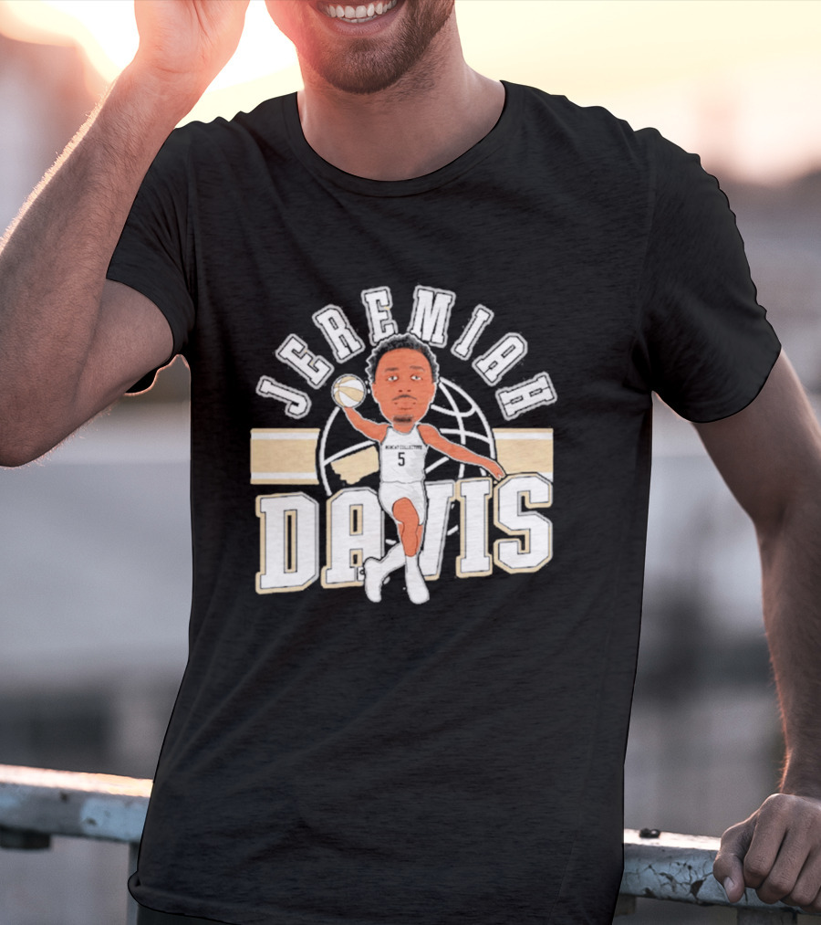 Jeremiah Davis Basketball Caricature Montana State Bobcats '26 T-Shirt