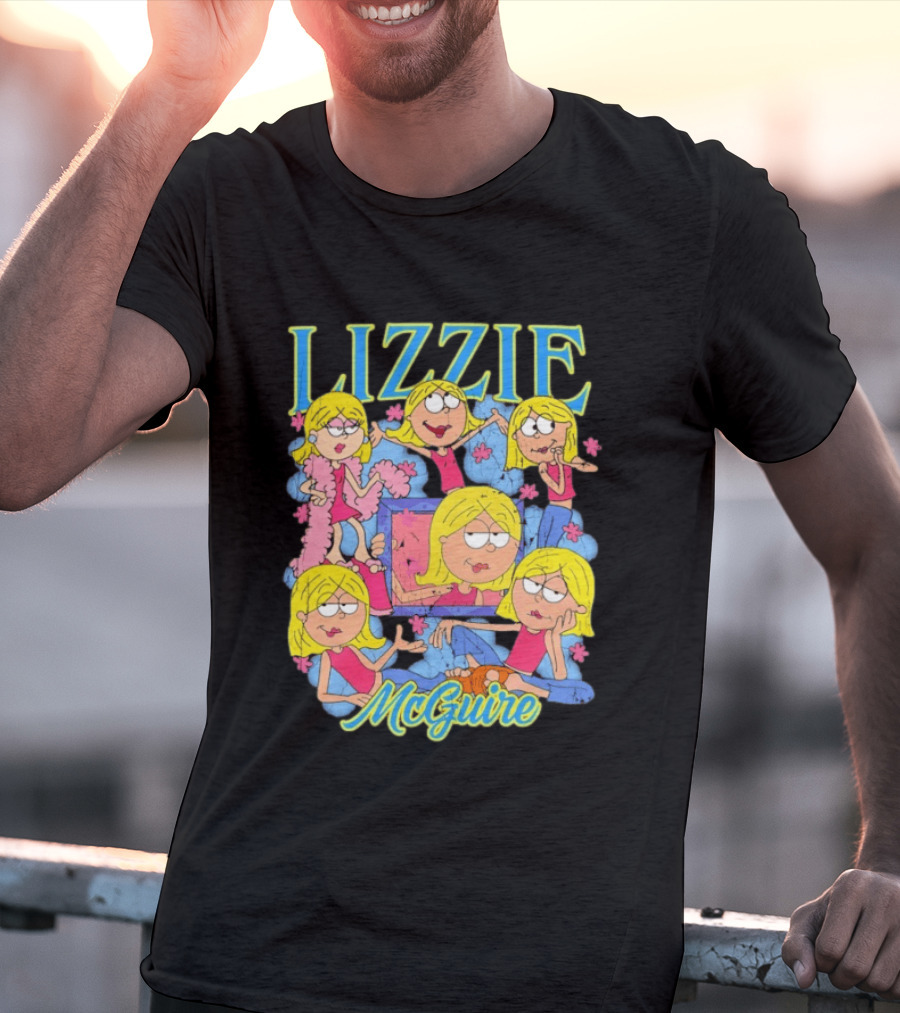 Lizzie McGuire Cartoon Characters Graphic Featuring Lizzie T-Shirt