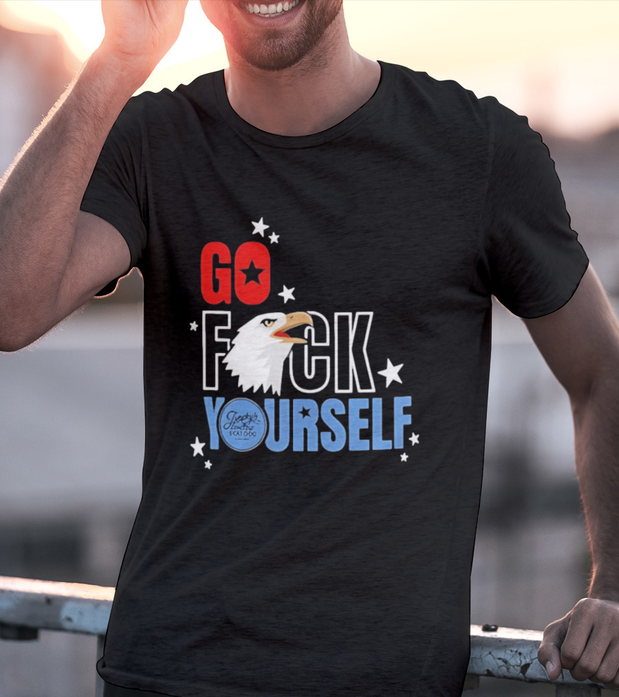 Jimmys Famous Seafood Go F Yourself Bald Eagle Stars T-Shirt