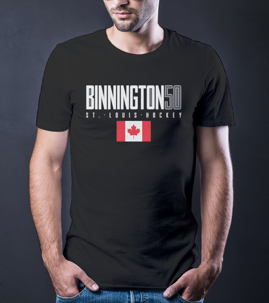 Binnington 50 St. Louis Hockey Canada Flag T-Shirt