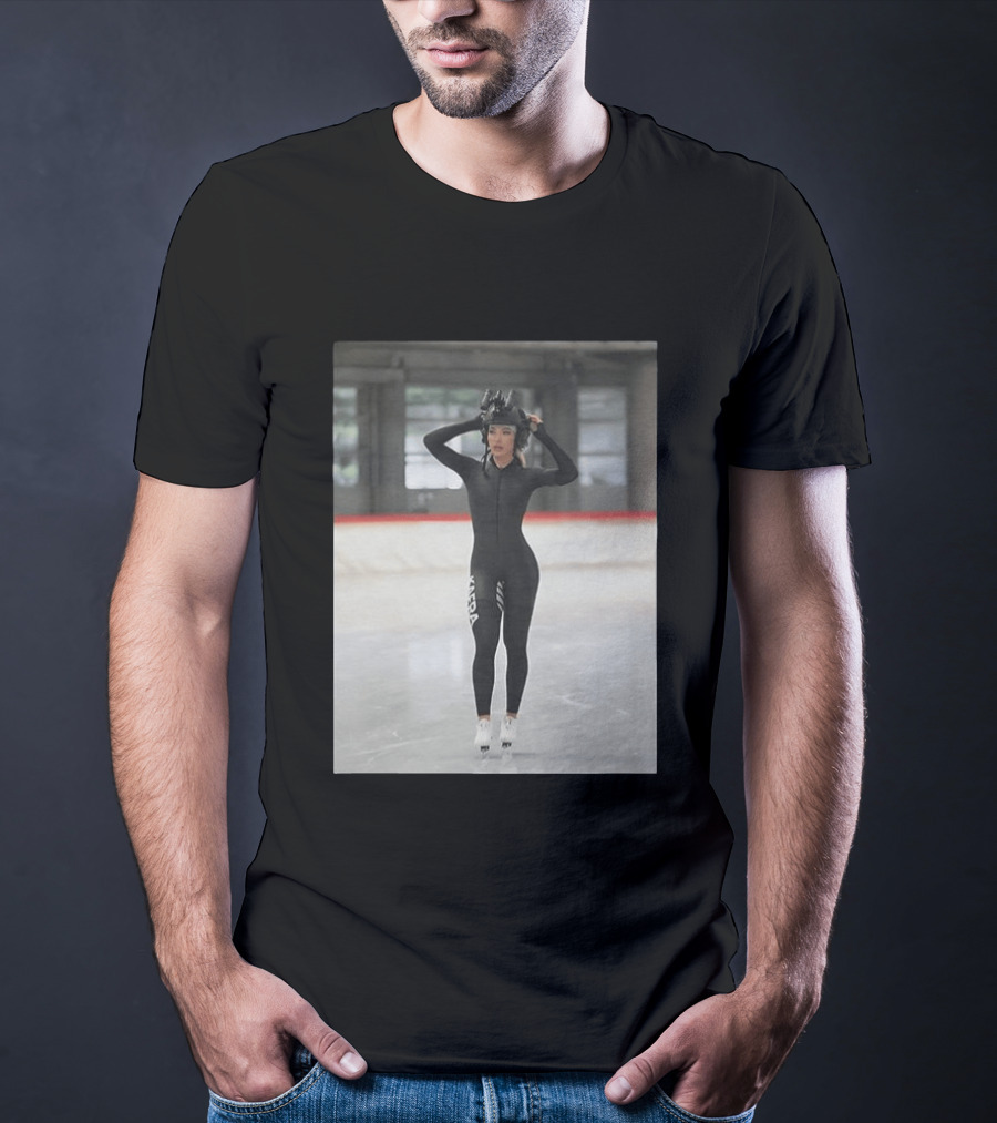 Jutta Leerdam Speed Skating Night Vision Helmet And Suit Ice Rink T-Shirt