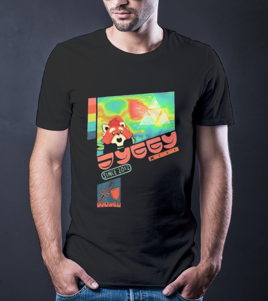 Jyggy Adventuring Since 2012 Red Panda Adventure Seeker Triangles T-Shirt