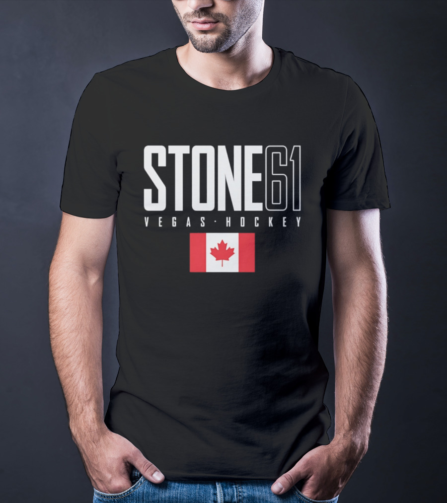 Vegas Hockey Stone 61 Canada Flag T-Shirt