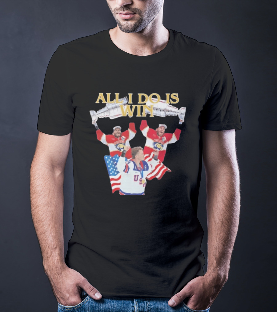 All I Do Is Win Matthew Tkachuk USA Hockey Panthers Flag T-Shirt