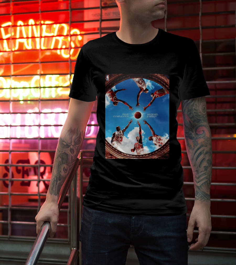 Feliz Cumpleaños Michael Jordan Basketball Reach Sky 23 T-Shirt