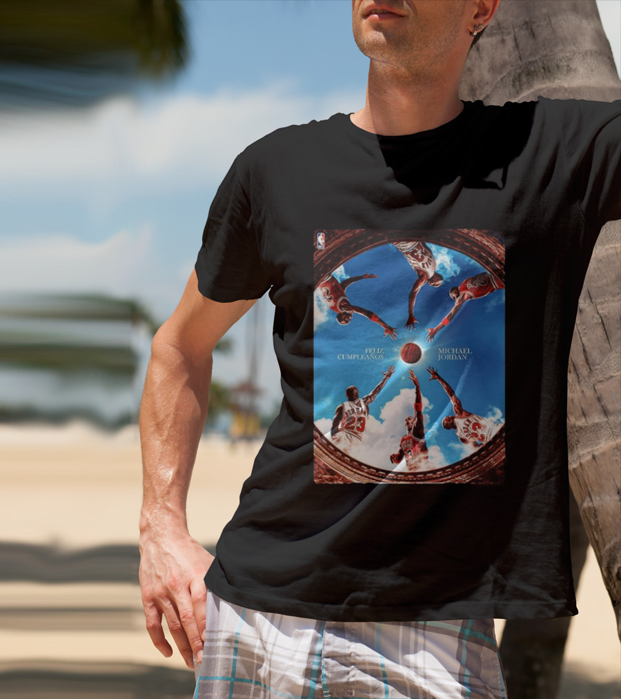 Feliz Cumpleaños Michael Jordan Basketball Reach Sky 23 T-Shirt