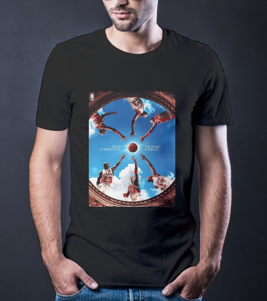 Feliz Cumpleaños Michael Jordan Basketball Reach Sky 23 T-Shirt