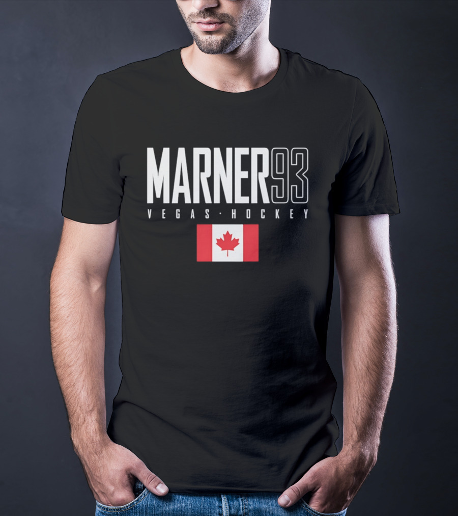 Mitch Marner 93 Vegas Hockey Canada Flag T-Shirt