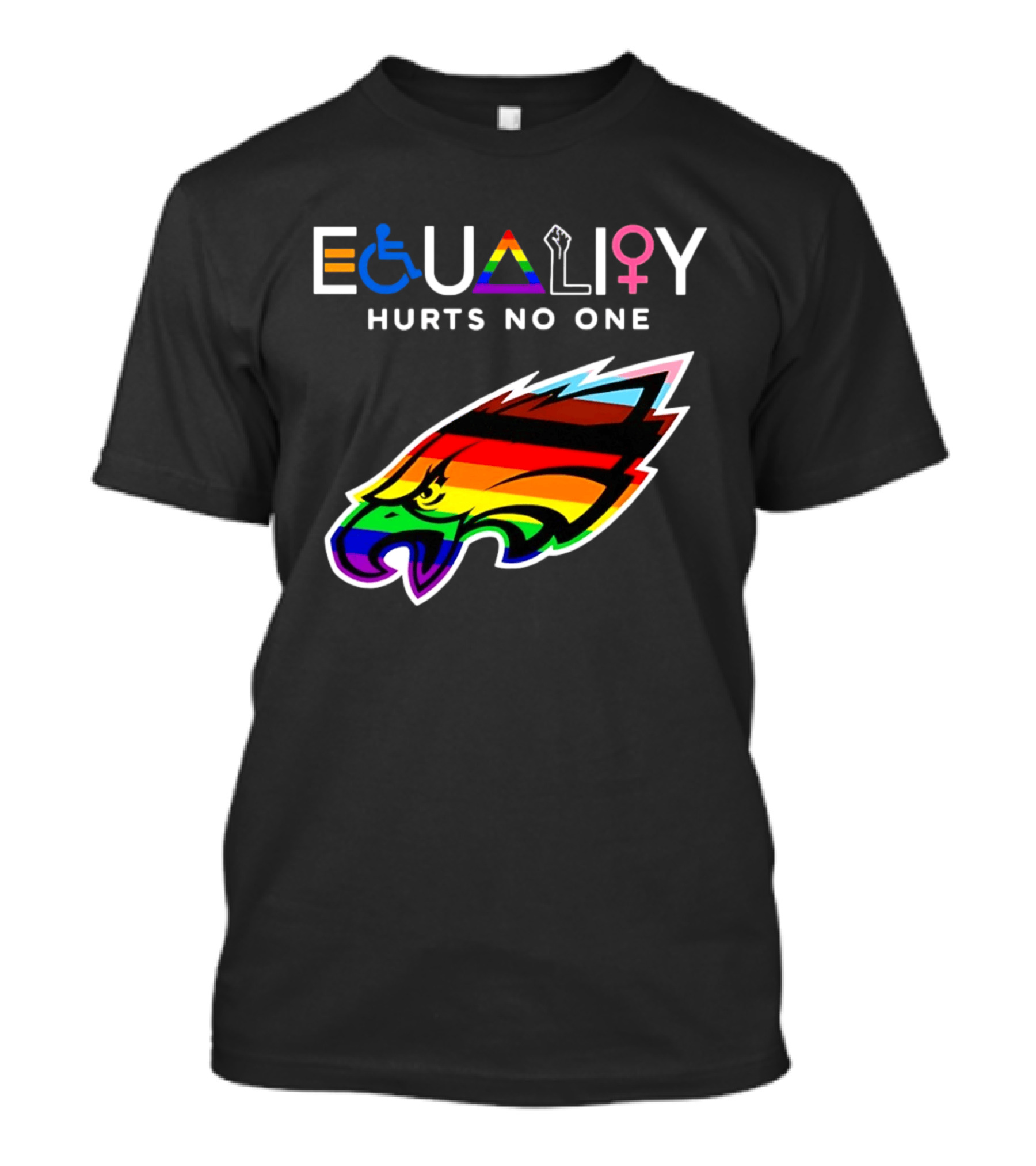 Philadelphia Eagles Equality Hurts No One With Rainbow Pride T-Shirt