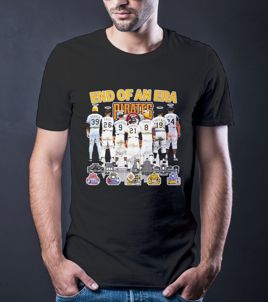End Of An Era Pittsburgh Pirates Parker Face Mazeroski Clemente Stargell Friend Groat T-Shirt