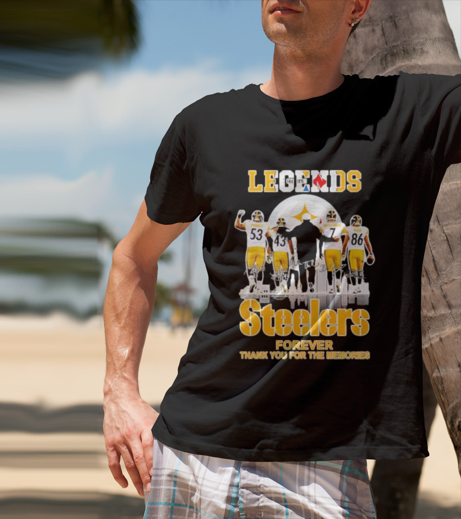 Steelers Legends Forever Thank You For The Memories City Skyline T-Shirt