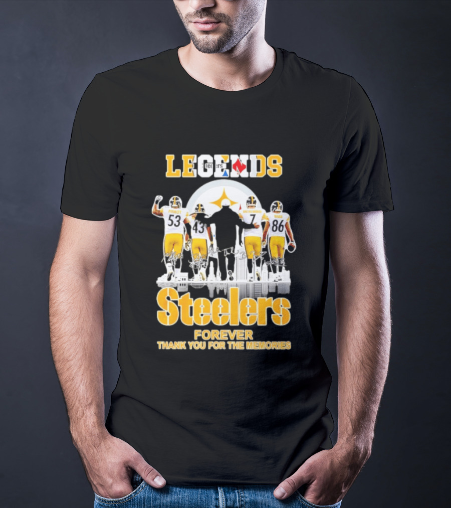 Steelers Legends Forever Thank You For The Memories City Skyline T-Shirt