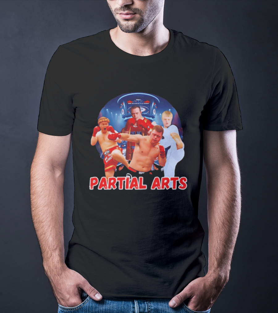 Partial Arts Fighters In Arena Battle T-Shirt