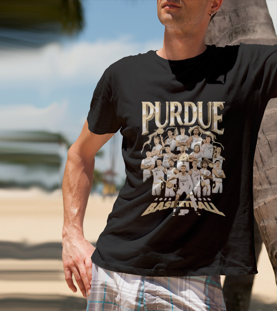 Purdue Boilermakers 2025 2026 Basketball Team Players Collage T-Shirt