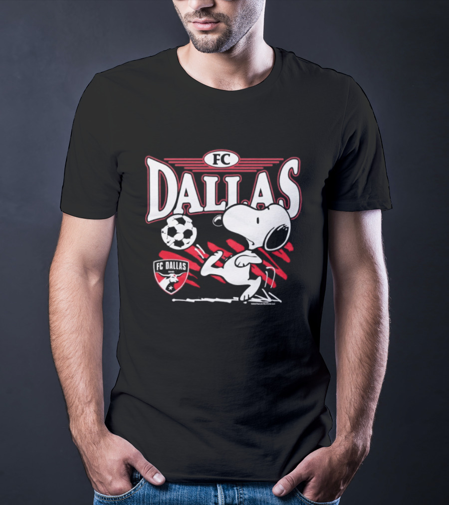 Peanuts Snoopy FC Dallas Soccer Collaboration T-Shirt