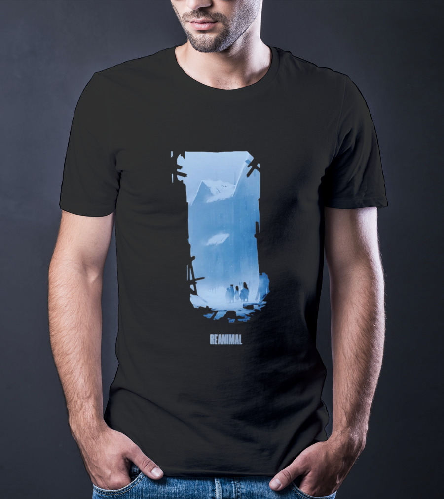 Reanimal Gate Snowy Mountain Scene With Penguins T-Shirt